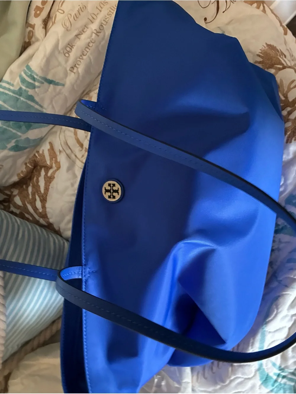 Tory Burch Royal Blue Nylon Tote